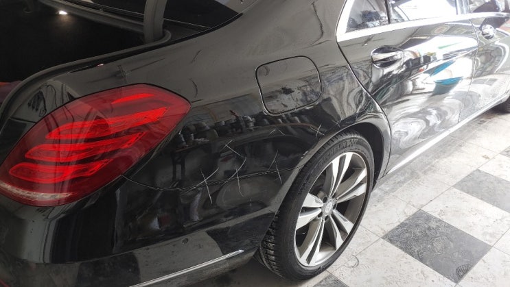  벤츠 S500 뒤휀다 뒤 범퍼 부분도색 외형복원 ※김포세덴 양촌점※