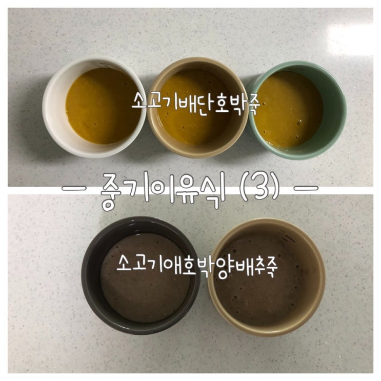  [이유식] 베이비무브 이유식마스터기로 만드는 중기1 이유식(3) (소고기배단호박죽 소고기애호박양배추죽)