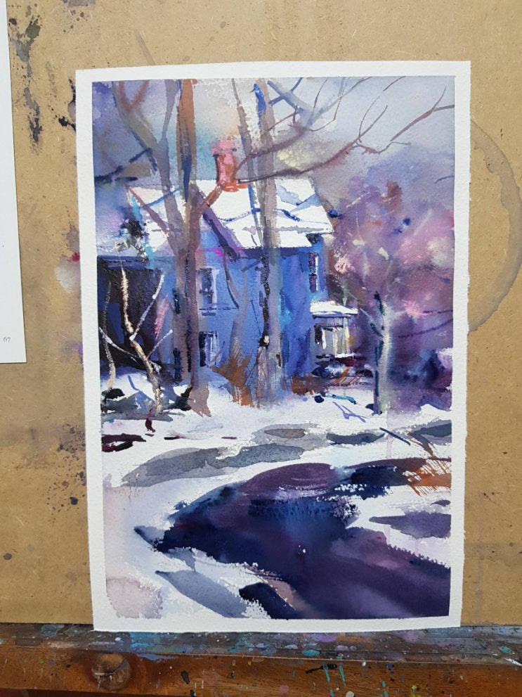  슈미드 모작) 엽서화 도전, 눈 쌓인 집