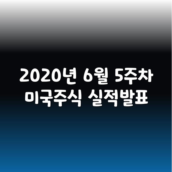  2020년 미국주식 기업 실적발표 - 6월 5주차