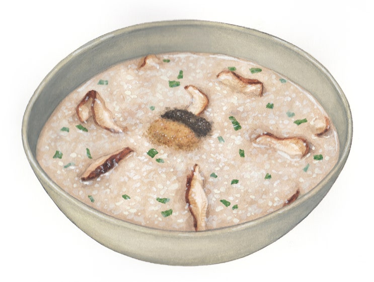  [세밀화] 음식 - 버섯죽