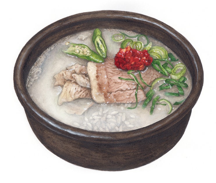 [세밀화] 음식 - 돼지국밥