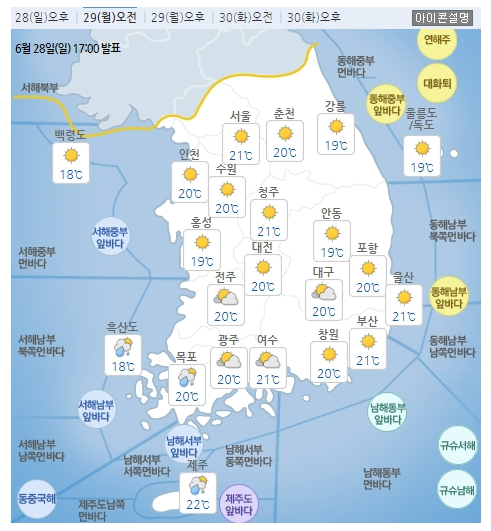 6/29_감성오잇의 오늘의 소식 (오늘의 날씨, 경제, 시사)