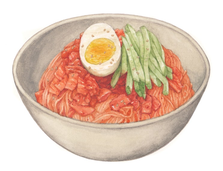  [세밀화] 음식 - 비빔국수