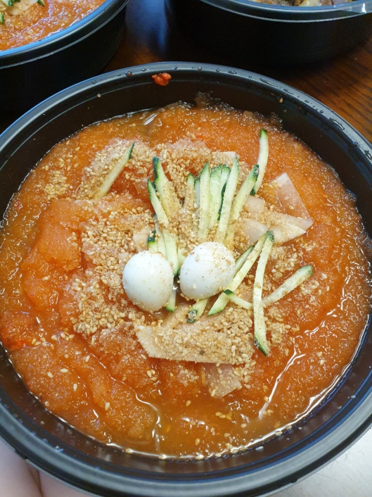  김천혁신도시 율곡동 고기듬뿍 대왕냉면 물냉면 물비면 연탄불고기 배달후기