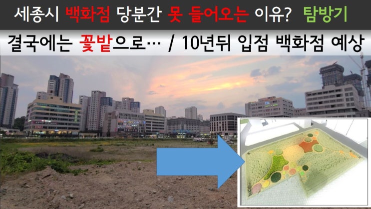  세종시 백화점 당분간 못 들어오는 이유? 탐방기 / 결국에는 꽃밭으로... 10년뒤 입점 백화점 예상