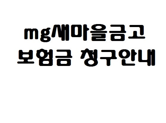 MG 새마을금고 보험청구 방법 12