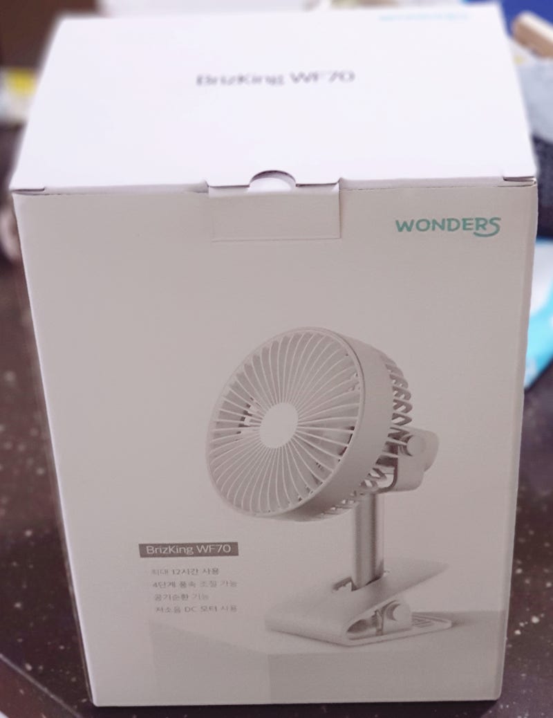 사무실 캠핑용 휴대용 선풍기 원더스리빙 선풍기 브리즈킹 WF70