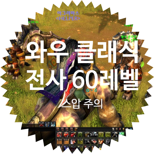  클릭시 스크롤 압박 주의! [와우 클래식] 와우 전사 60렙 달성 과정 모든 레벨업 사진들