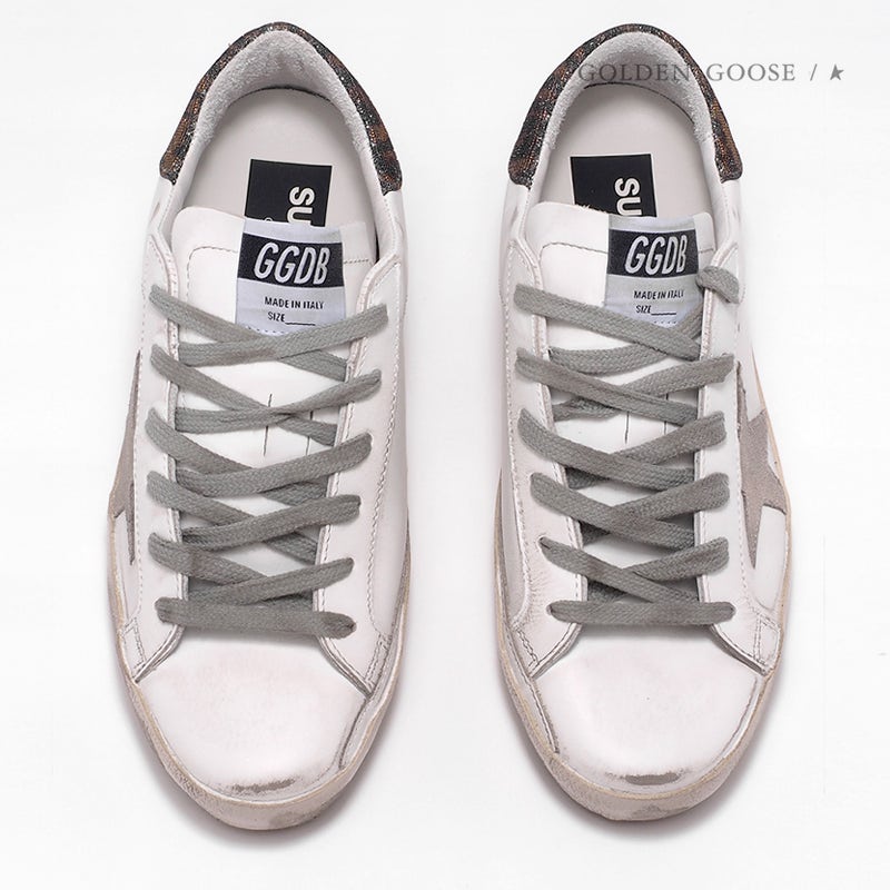 골든구스 SUPERSTAR 블랙 골드 글리터탭 WHT