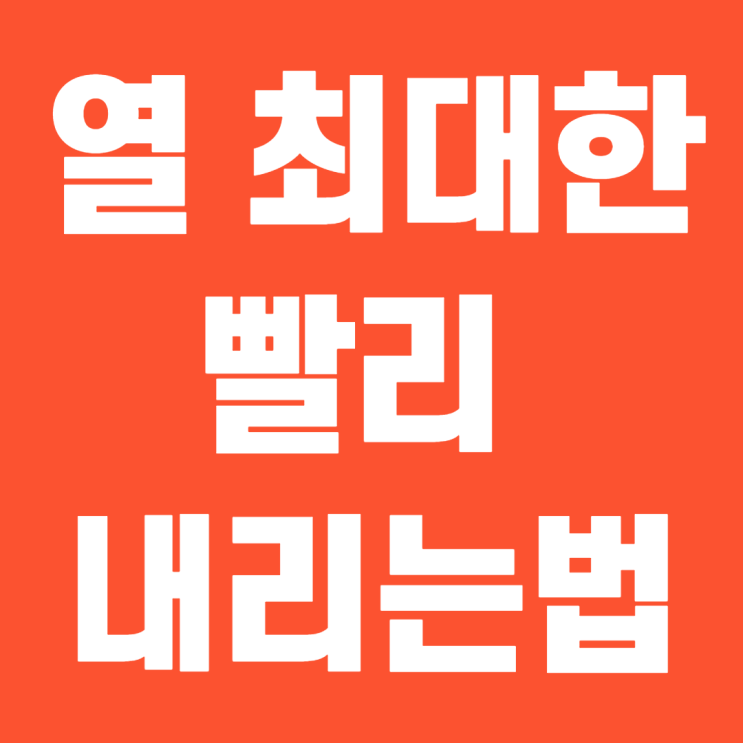  진짜 간단히 열빨리내리는법!!