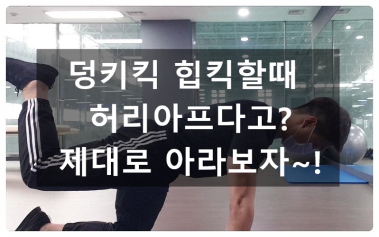  (스포츠아일랜드헬스장)덩키킥, 힙킥시 허리통증이있다면?