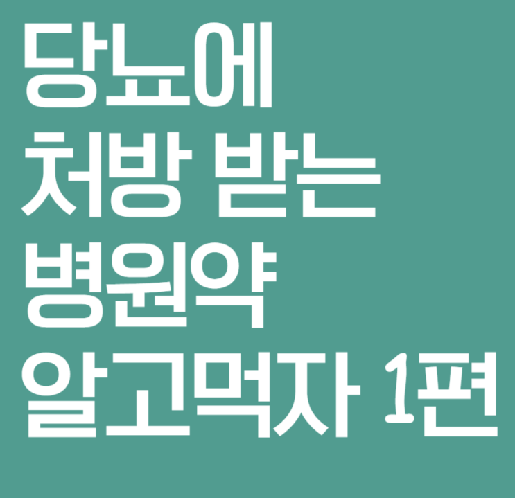  당뇨에 처방받는 병원약 알고 먹자 1편