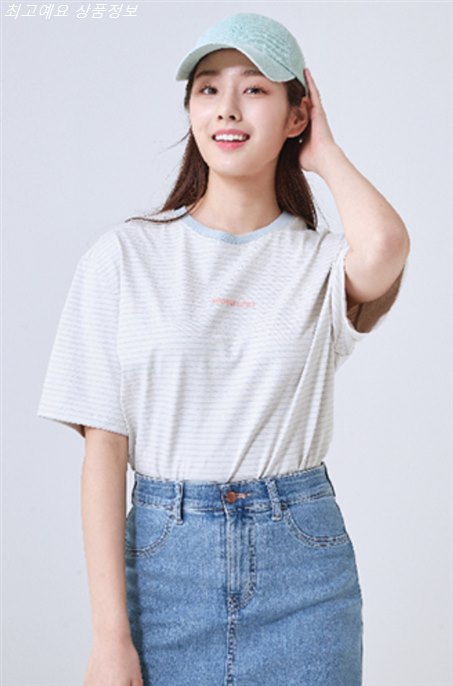  HOT품목 스파오 여성용 에코 스트라이프 반팔 티셔츠 요거요거 대박임