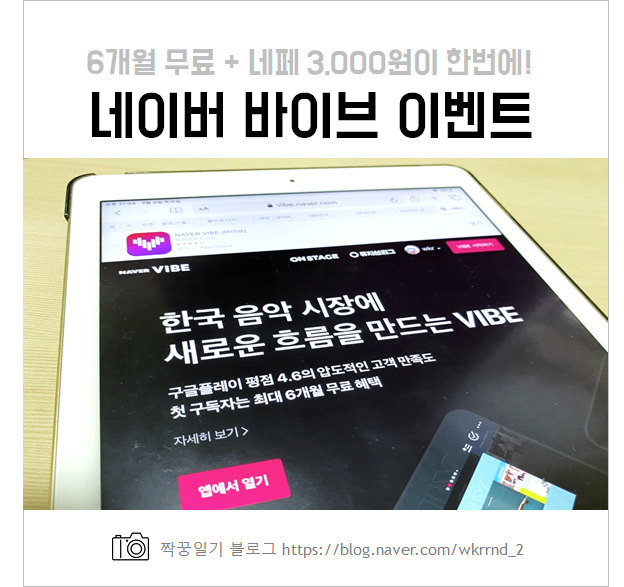  네이버 바이브 6개월 무료혜택 이벤트 :: 핵인싸 VIBE 구독 (+ 네이버페이 3,000원)