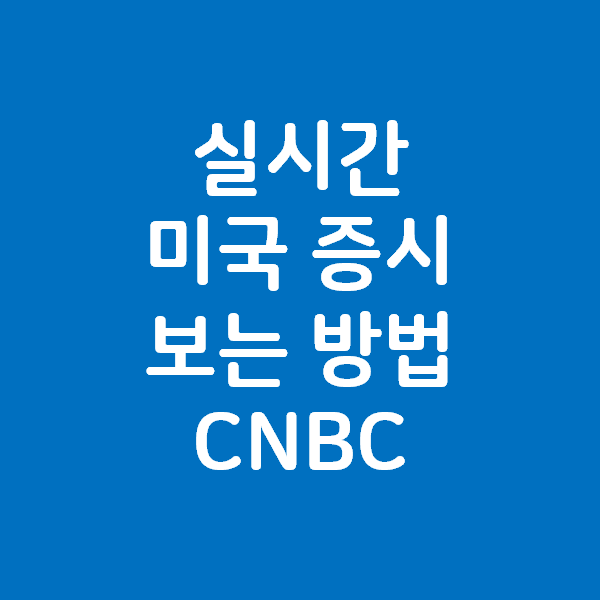  실시간미국증시 보는법 - CNBC 이용하여 확인하기