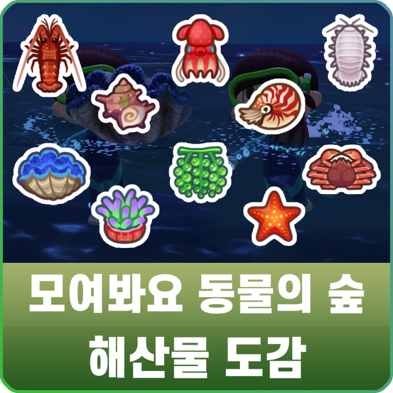 모여봐요 동물의 숲 모동숲 해산물 종류, 도감 및 가격 공략 : 네이버 블로그