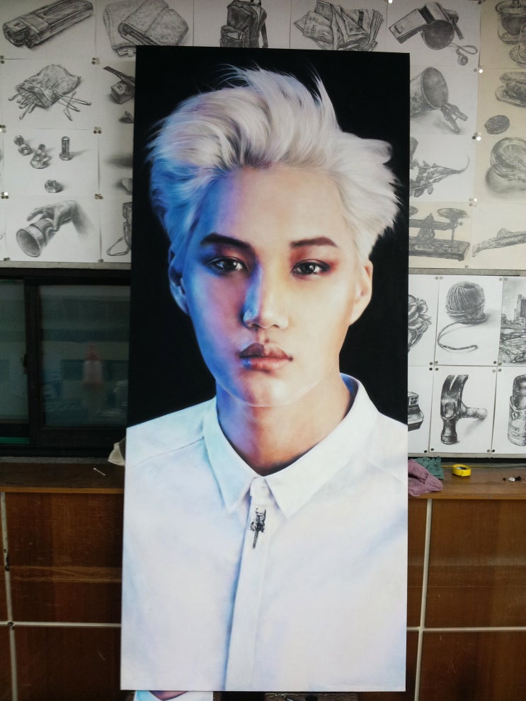  연예인 그림/연예인 초상화/엑소 EXO 중독(overdose)/인물화