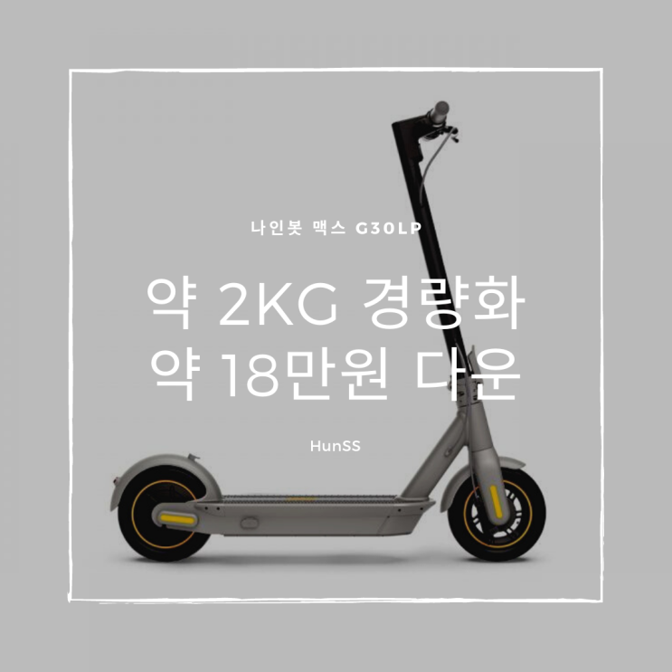  나인봇 맥스 전동킥보드의 보급형 나인봇 MAX G30LP를 비교해보자