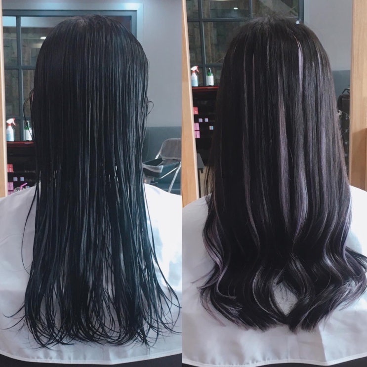  애쉬퍼플 솜브레 붙임머리