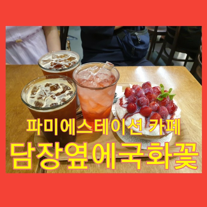  파미에스테이션 카페 고속터미널역 안 팥빙수가 맛있는 담장옆에국화꽃 리뷰