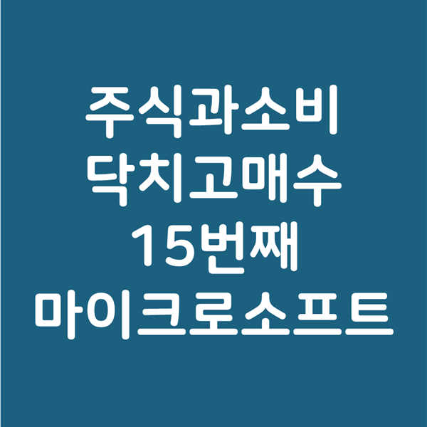  클라우드 최강자 마이크로소프트 주가 - 주식과소비 15번째