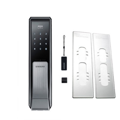  삼성전자 푸시풀 디지털 도어락 SHP-DP710MK 카드키 2p + 보강판