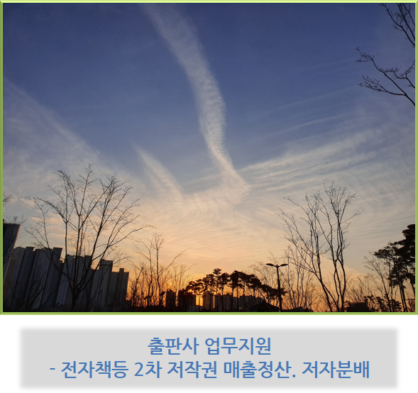  출판사 업무지원 - 전자책, mp3, 동영상, 오디오북 등 매출정산. 저자 분배 업무지원