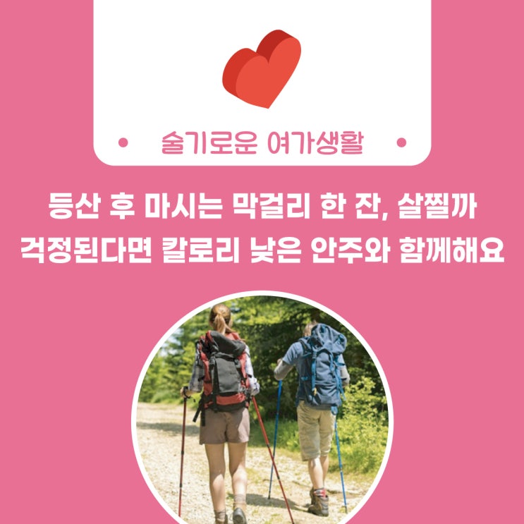  [술담화] 등산 후 마시는 막걸리 한 잔, 살찔까 걱정된다면 칼로리 낮은 안주와 함께해요