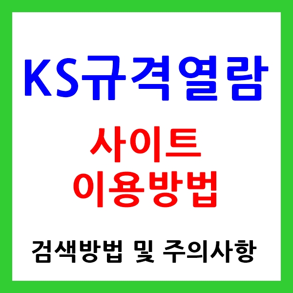 번외, KS규격열람 사이트 이용방법 및 주의사항