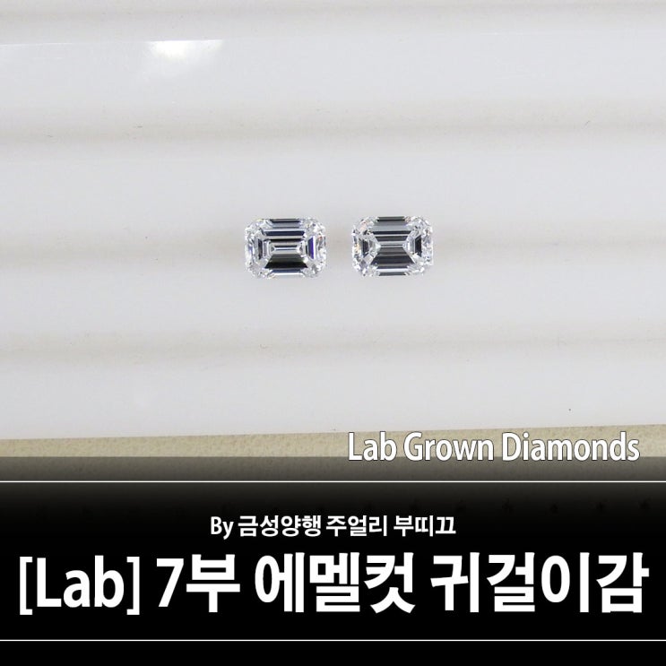[Lab] 랩다이아몬드 7부 에메랄드컷 귀걸이감