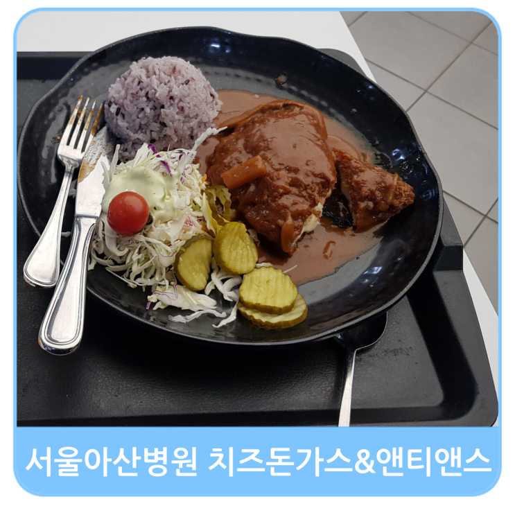  서울아산병원 구내식당 치즈돈가스 후식 앤티앤스핫도그 맛집