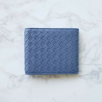  [Bottega Veneta]보테가베네타 인트레치아토 유광 라이트블루 반지갑 196207