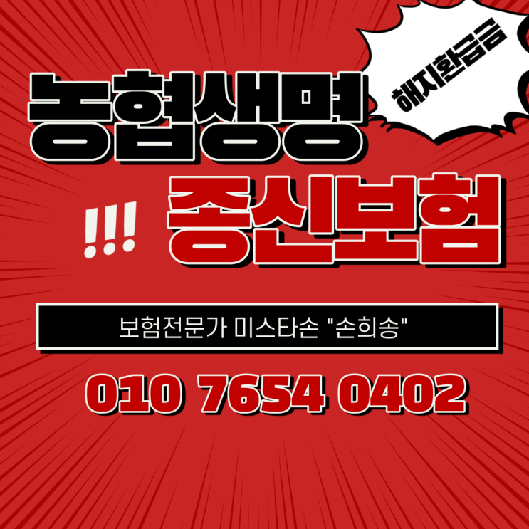  농협생명 마이초이스 종신보험 10년 무해지 환급형