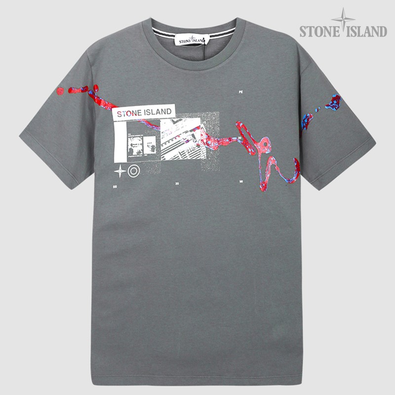 스톤아일랜드 DRONE 가먼트 라운드 티셔츠 GRY