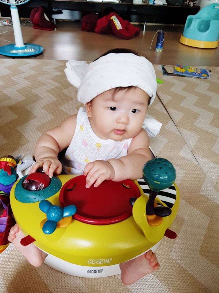  146일 아기 (아기가 좋아하는 육아템 / 본베베 범보의자 잘 타요~ / 국민장난감 / 밍크뮤-천기저귀 선물)