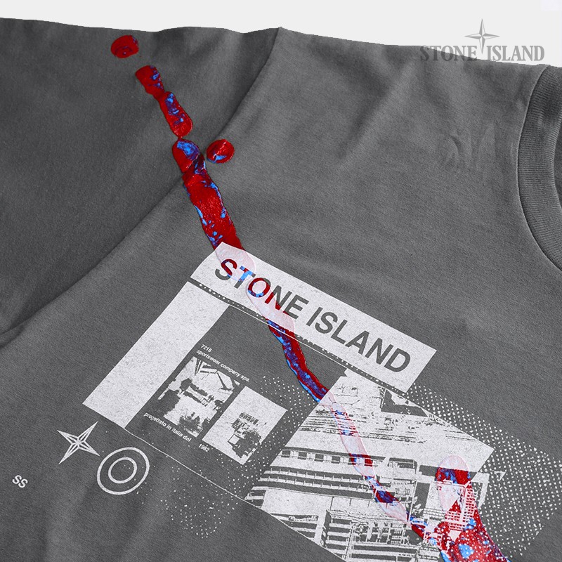 스톤아일랜드 DRONE 가먼트 라운드 티셔츠 GRY