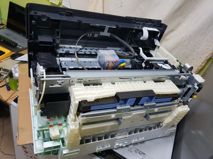  울산복합기수리 프린터수리 hp7740 무한복합기 잉크넘침으로 수리합니다. - 프린텍울산