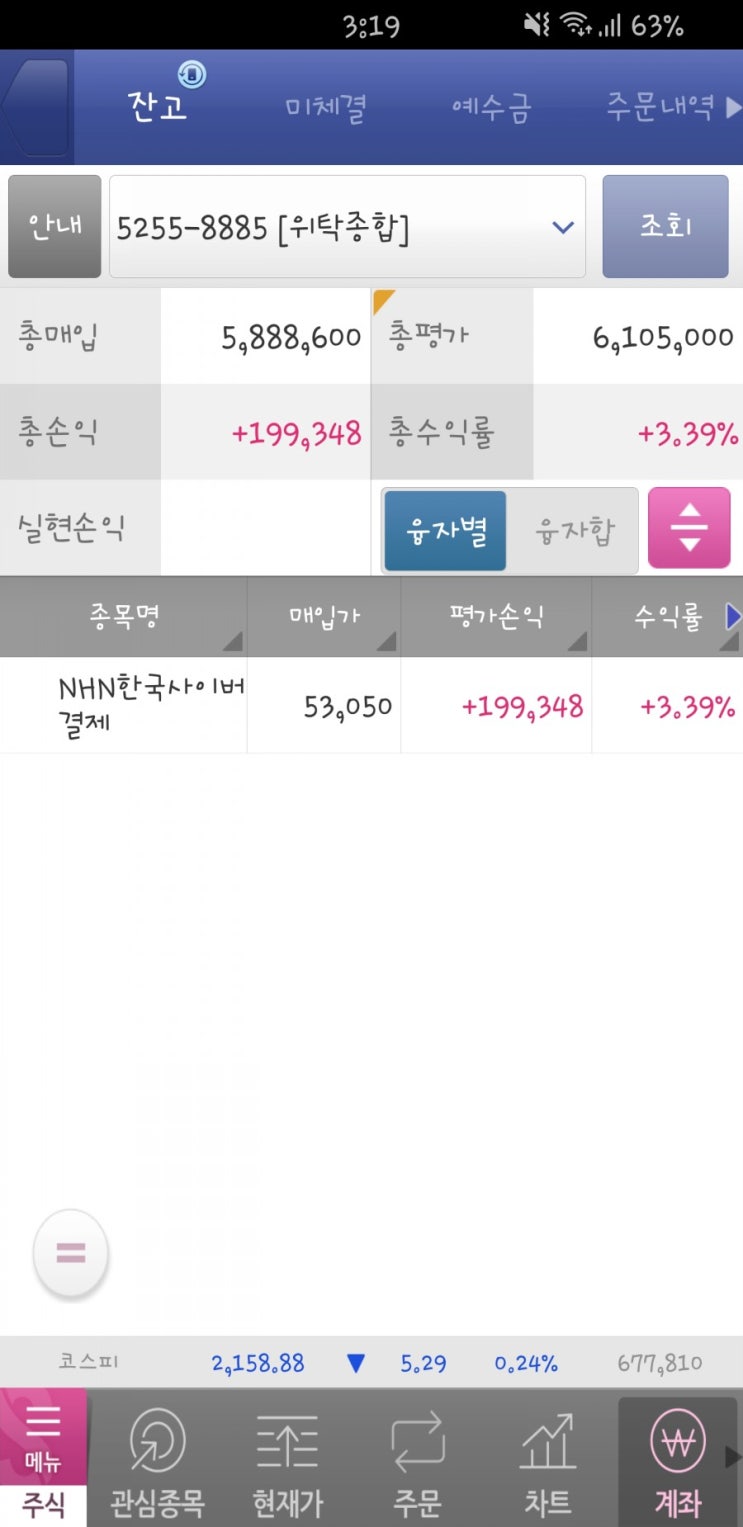  7월 8일 수요일 - 홀딩