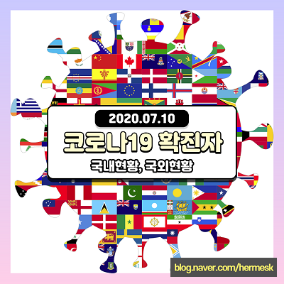  2020.07.10 코로나19 신규 확진자(국내, 해외 현황) 및 입국금지국가 미국 하루 최다 확진자 65,551명 증가