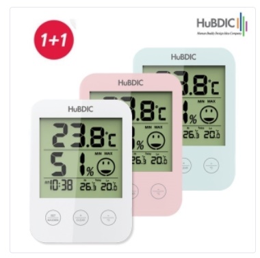 [1+1특가] 휴비딕 디지털 온습도계 HT-3 (시계표시) 1+1