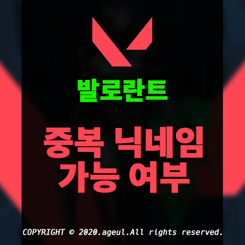  발로란트 중복 닉네임 가능 여부 빠르게 알려드림!