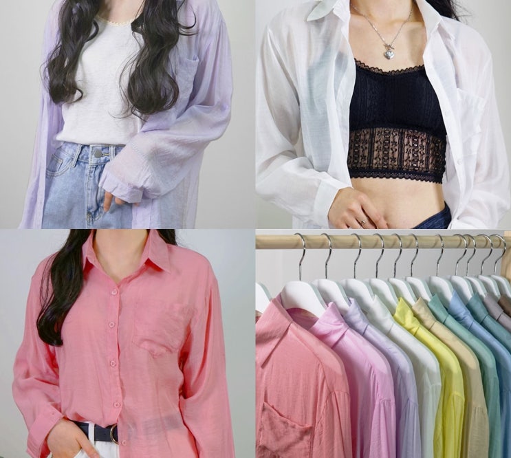  #알파걸# 로닝 시스루 오버핏 박스 긴팔 린넨 셔츠
