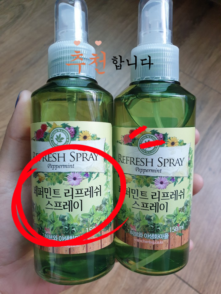  운동후 피로에 가볍게 '페퍼민트 리프레쉬 쿨스프레이'해보세요!