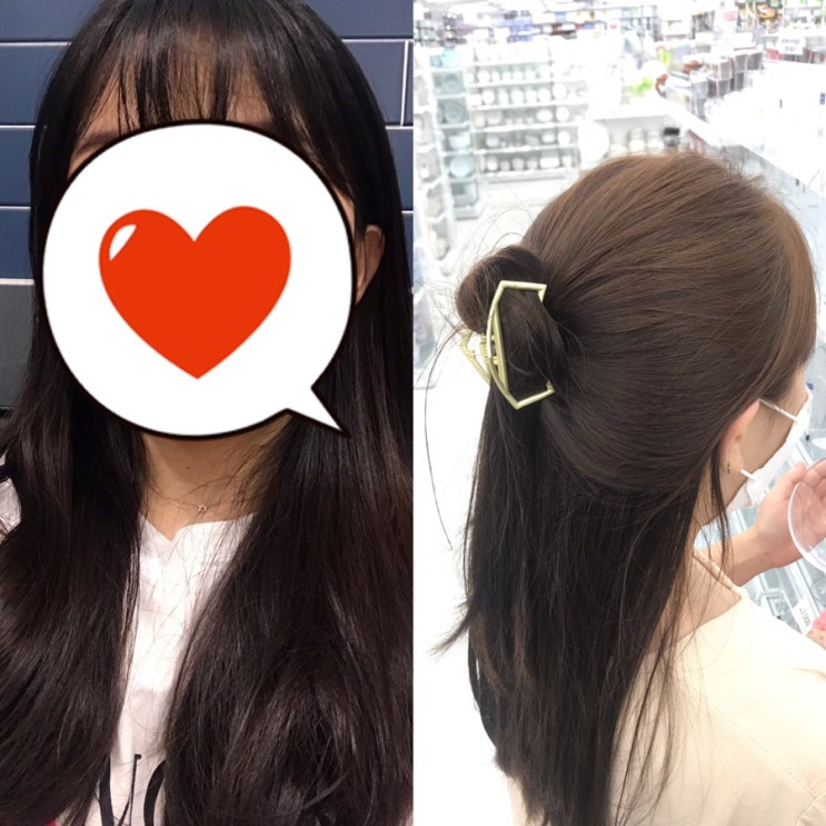 [신중동 미용실 살롱깔롱] <b>정희</b>쌤 염색 후기!(흑모-> 밝은갈색)