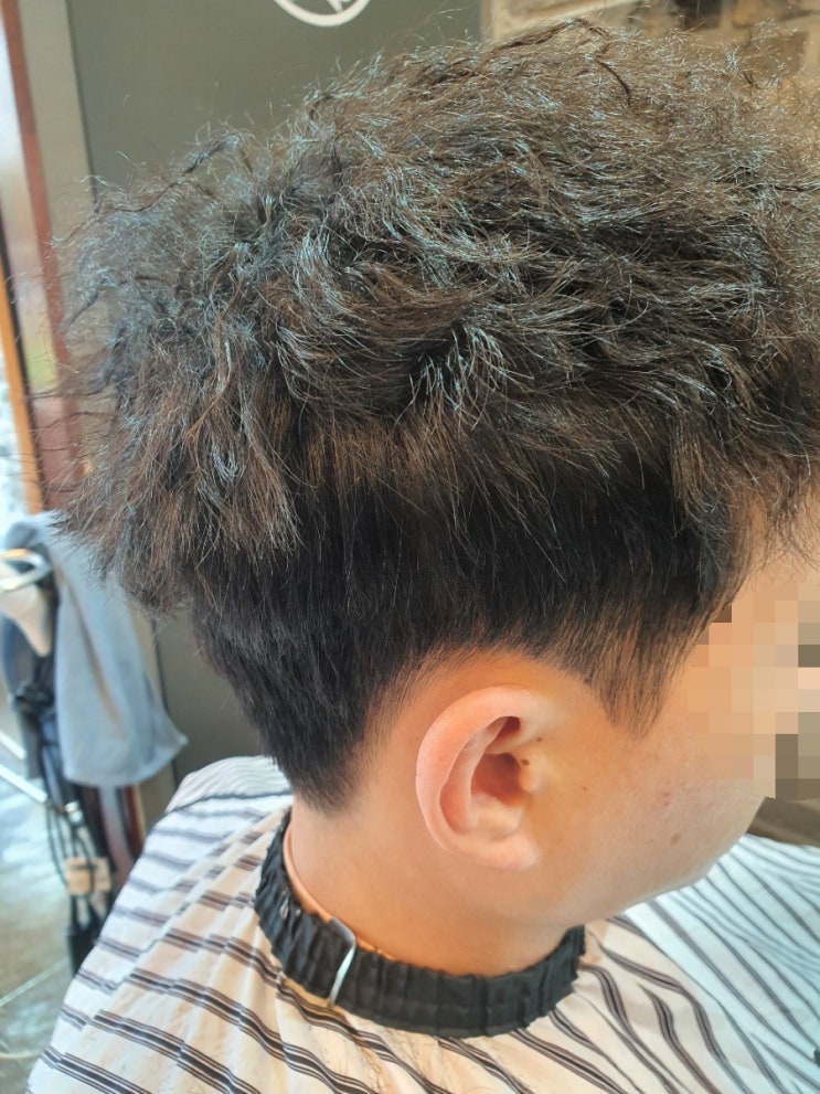  익산모현동미용실 이리스헤어 얇고 가라앉고 가는모발 남자 짧은머리 스핀스왈로펌(수정)