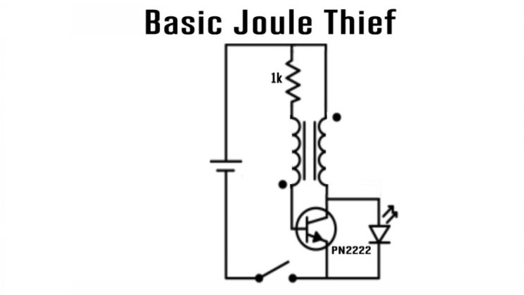  에너지 도둑 원리(Joule Thief) 회로 설명