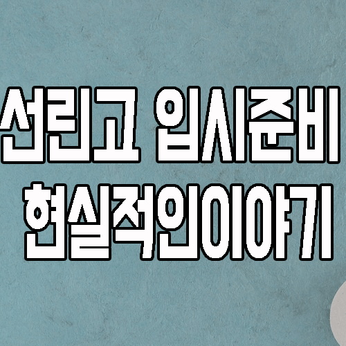  선린인터넷고등학교 :  선린고 현실적인 입시 준비 및 정보