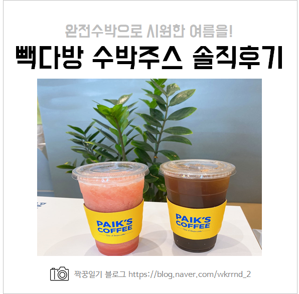  빽다방 수박주스 추천! 시원한 여름을 위한 완전수박