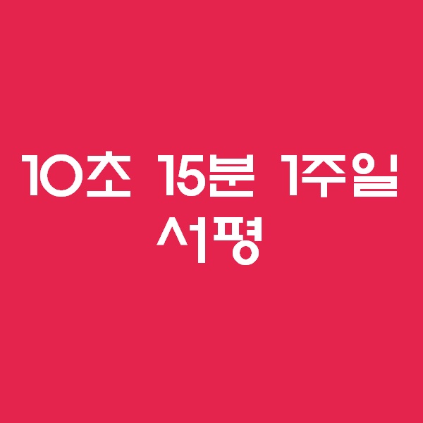  10초 15분 1주일 서평